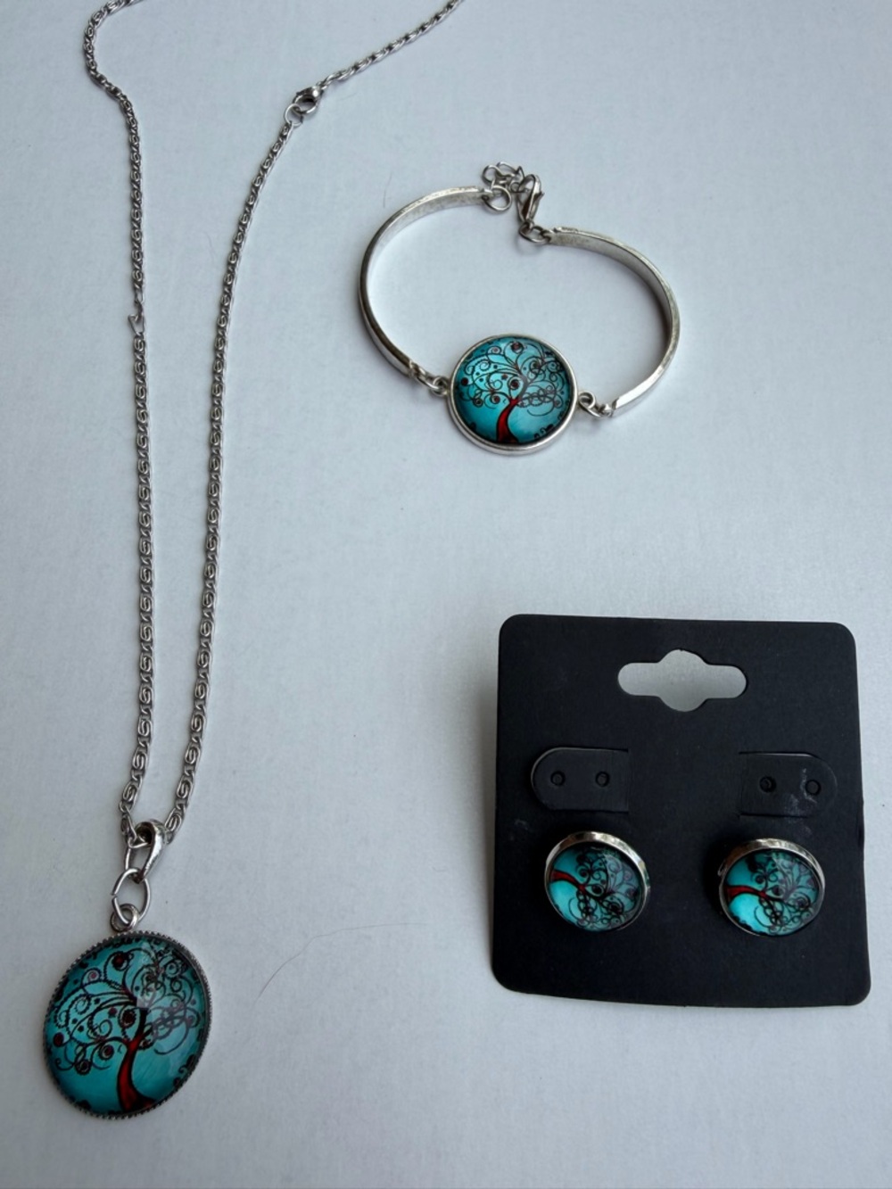 Tree of Life Jewelry Set - Necklace, Bracelet & Earrings